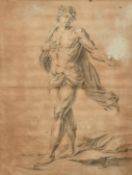 Bossi, 18th Century Italian School, a male figure in a landscape, charcoal heightened in white,