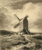 Norman Hirst (1862-1956), A Windmill on the Downs, mezzotint, signed in pencil, 10