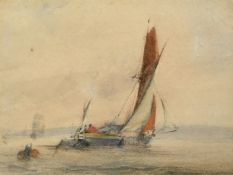 Edwin Hayes (1820-1904), yachts rounding a buoy, watercolour, 3.25