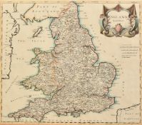 Robert Morden, 'England', a hand coloured map, 14.5