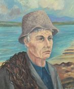 Tom McAssey, study of a fisherman, possibly an Aran islander, oil on board, signed, 19