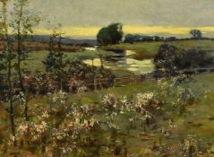 Tom Campbell (1865-1943), 'Evening After Rain, oil on canvas, signed and inscribed verso, 12