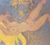 Kanwaldeep Singh Kang 'Nicks', (1964-2007), 'Summertime', a female nude lying on her back amongst