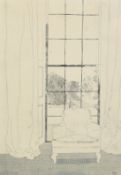 David Hockney (b. 1937), 'Home (1969)', etching, Goldmark Gallery label verso, 17.75