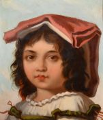 Giuseppe Maraschini (1839-1903), a pair of oil on board head studies of two Roman children, both