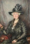 Early 20th Century, a half length portrait of Lady Magney of Suffolk, watercolour, 20