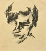 Manner of Bomberg, a charcoal drawing of a head, 14
