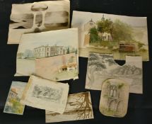 A collection of unframed sketches and drawings, and a sketchbook, (q).