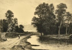 John Fullwood (1854-1931), a collection of three pencil signed etchings, the smallest plate size