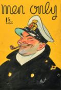 Edward Hynes (1897-1982), original front cover illustration for Men Only November 1941, featuring