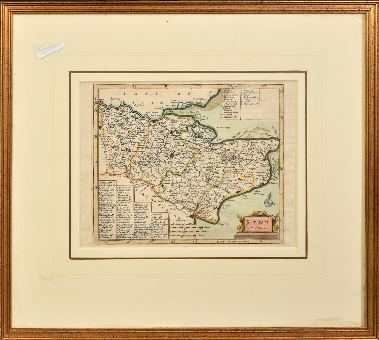 Robert Morden, 'England', a hand coloured map, 14.5" x 16.5" (37 x 42cm), along with a hand coloured - Image 4 of 8