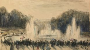 Andre Sinet (1867-1923) French, a pair of watercolour and gouache views of Paris, signed and dated