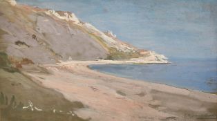 George Percy Jacomb-Hood (1857-1929), 'Whitenose Bay, Dorset', gouache, signed and inscribed, 8
