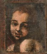 Early 19th Century, a head study of a young child, oil on canvas, 10.25