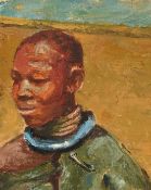 Circle of Irma Stern, head study of an African figure, oil on canvas, 8