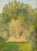 20th Century Impressionist School, a study of a wooded area, oil on board, 12