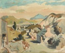 John Albert Cooper (1894-1943), a landscape view with stone cottages, oil on canvas, signed, 20