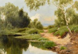 John Clayton Adams (1840-1906), 'The Pond on the Mill, Ewhurst', oil on canvas, signed, 10