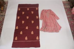 A FINE INDIAN EMBROIDERED DRESS, possibly Kashmiri, together with another embroidered textile, (2).