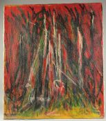 SELIM TURAN (TURKISH ARTIST, 1915-1994): ABSTRACT COMPOSITION, oil on canvass, the verso