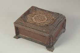 AN ISLAMIC WOODEN BOX, 15cm x 20cm.