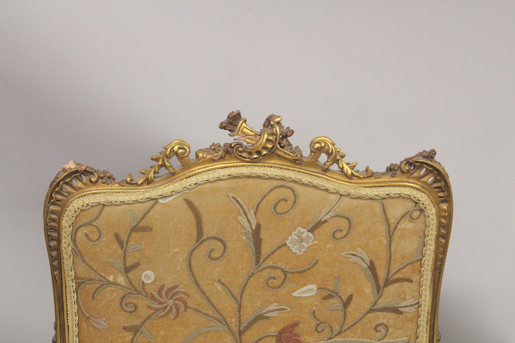 A FRENCH CARVED AND GILDED FIRE SCREEN with needlework panel. 3ft 6ins high, 2ft wide. - Image 2 of 4