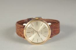 A GENTLEMAN'S OMEGA DE VILLE WRIST WATCH with leather strap. 1603.