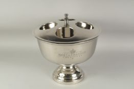 A FOUR BOTTLE MOET CHANDON WINE COOLER with lid. 15ins diameter.