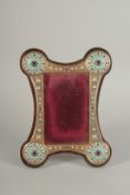 A RUSSIAN SILVER AND ENAMEL PHOTOGRAPH FRAME. Stamped 84. 9ins x 6.5ins.