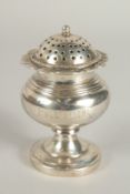 A GEORGE III SILVER PEPPERETTE engraved 