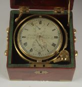 A SUPERB MAHOGANY CASE CHRONOMETER by ROBERT MOLYNEUX & SONS, 50 Southampton Row, London. No.