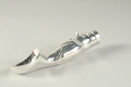A SILVER PLATED ICE CREAM SCOOP modelled as a penguin 7ins long.