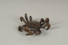 A SMALL BRONZE CRAB. 2ins.