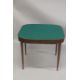 A GEORGIAN MAHOGANY CARD TABLE with folding flap, green baize cover, supported on tapering legs. 3ft - Image 3 of 4