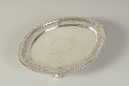 A GEORGE III OVAL TEA POT STAND Provincial maker.