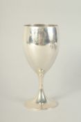 A PLAIN SILVER GOBLET, ELKINGTON, Birmingham, 1879. 6.75ins high.