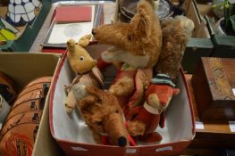 A Merrythought piggy, a Merrythought bear, two Wendy Boston Basil Brushes etc.