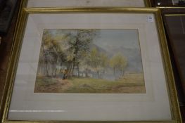 John Varley, group of three watercolours of Italian views.