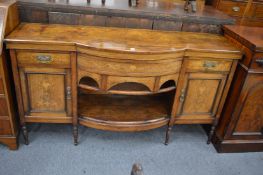 A Victorian inlaid rosewood sideboard.