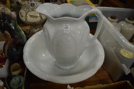 A jug and bowl set.