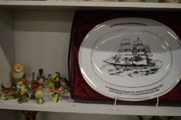 Beswick and other models of birds together with a Commemorative dish.