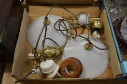 A pair of rise and fall ceiling lights.