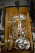 Stirling silver flatware to include a large ladle, serving spoons etc.