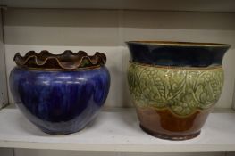 Two Doulton jardinieres.