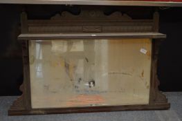 An Edwardian mahogany framed over-mantel mirror.