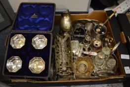 A quantity of plated items to include cased flatware etc.