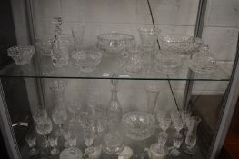 A good collection of cut glass ware.