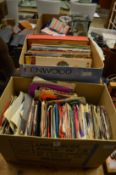 A quantity of LP and single records.