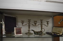 Two silver plated photograph frames, photo sizes 10