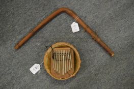 Two musical instruments.